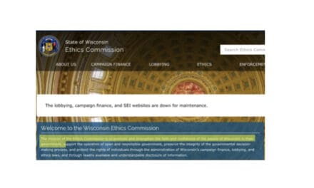 Official Wisconsin Campaign Finance Reporting System is Offline