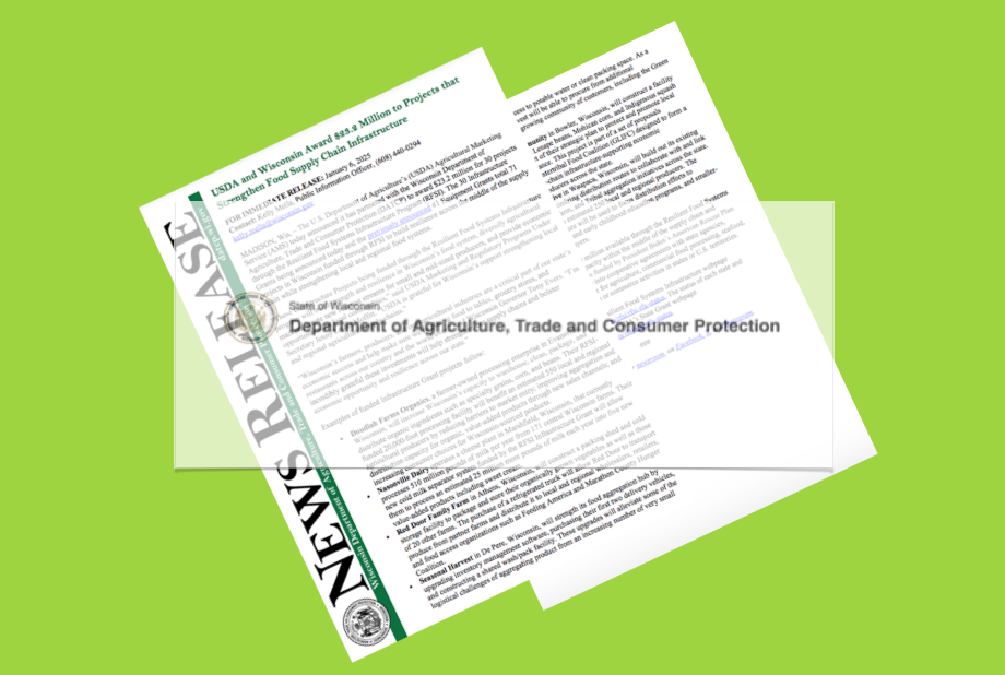 USDA and Wisconsin Award $23.2 Million to Projects that Strengthen Food Supply Chain Infrastructure
