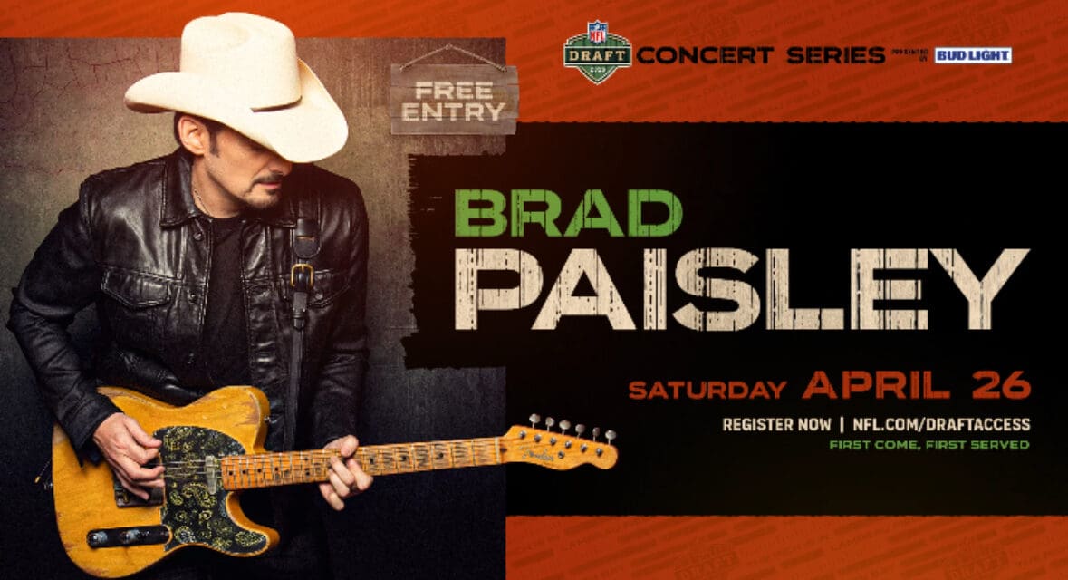 Country Star Brad Paisley to Headline 2025 NFL Draft Concert in Green Bay