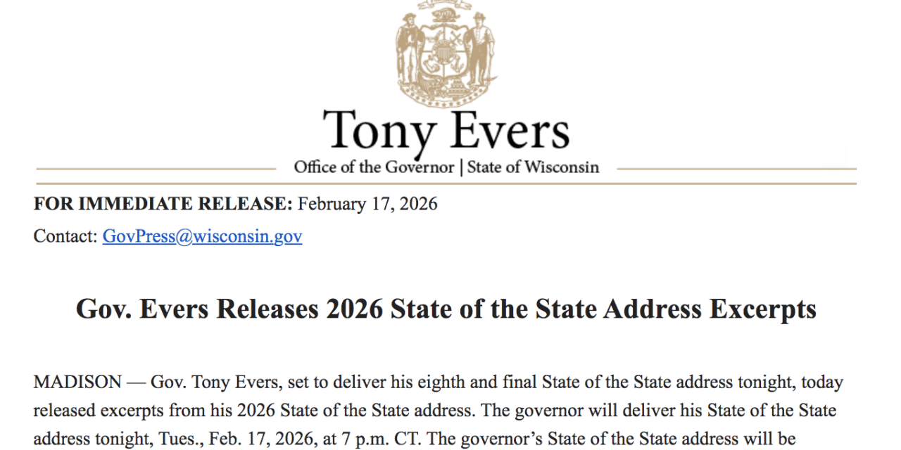 Wisconsin Governor Evers Releases Excerpts From His Final State of the State Address