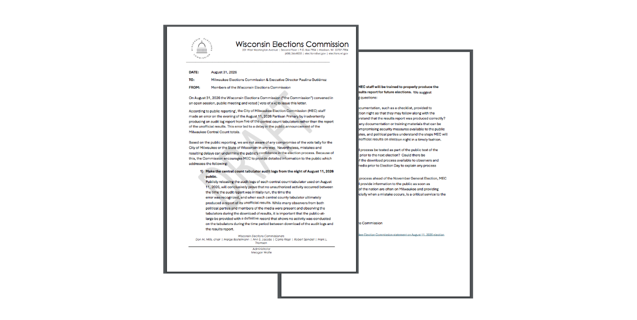 Now State Elections Regulators Consider Pressuring Milwaukee Over Withheld Election Records