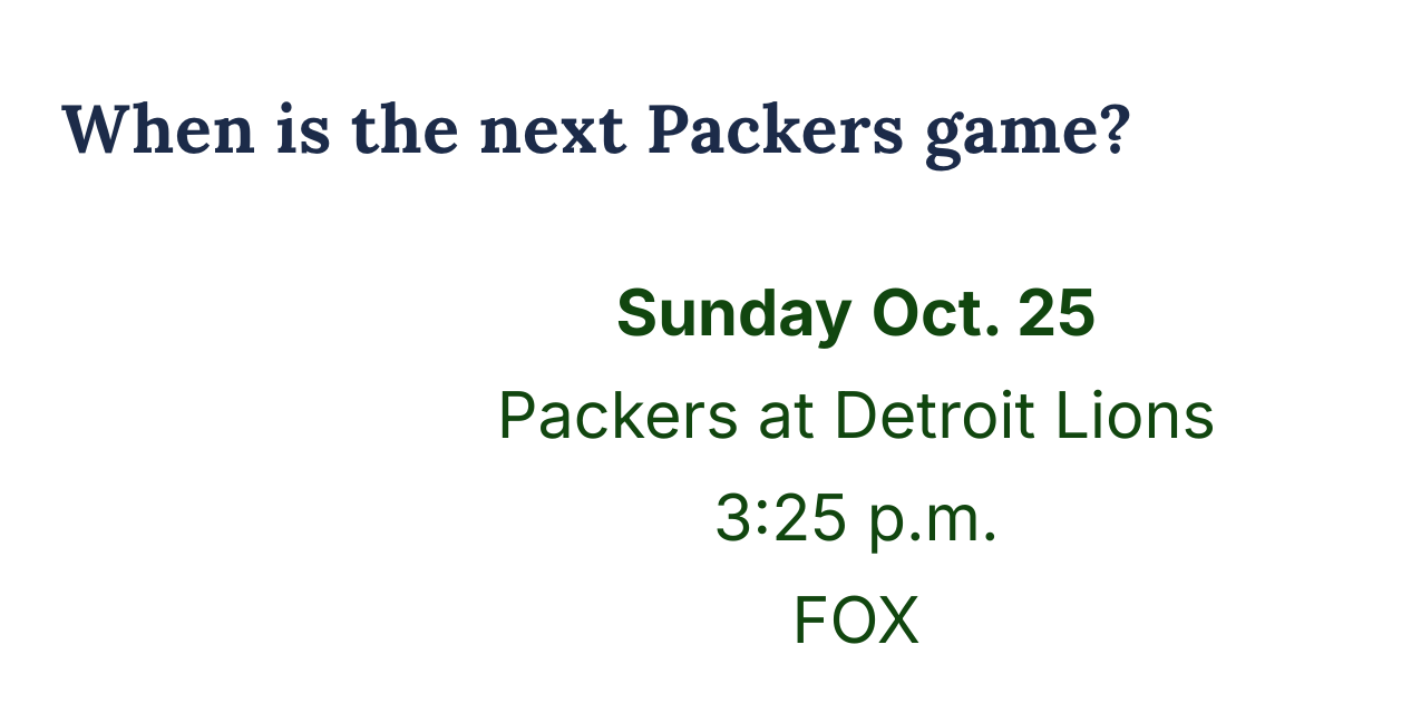Packers Lineup Green Bay Packers 2026 schedule: Dates, kickoff times and TV channels ...